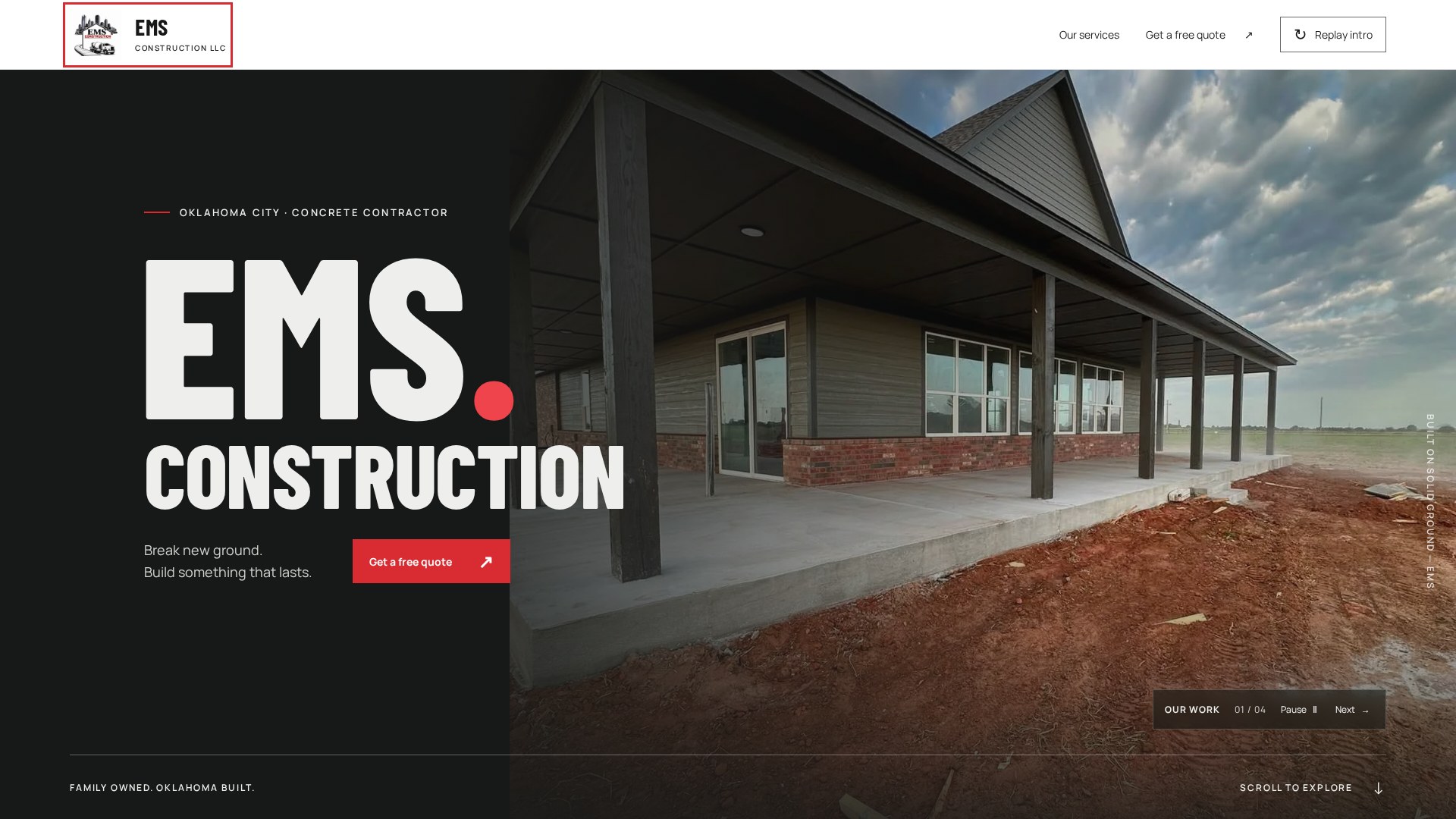 EMS Construction LLC website