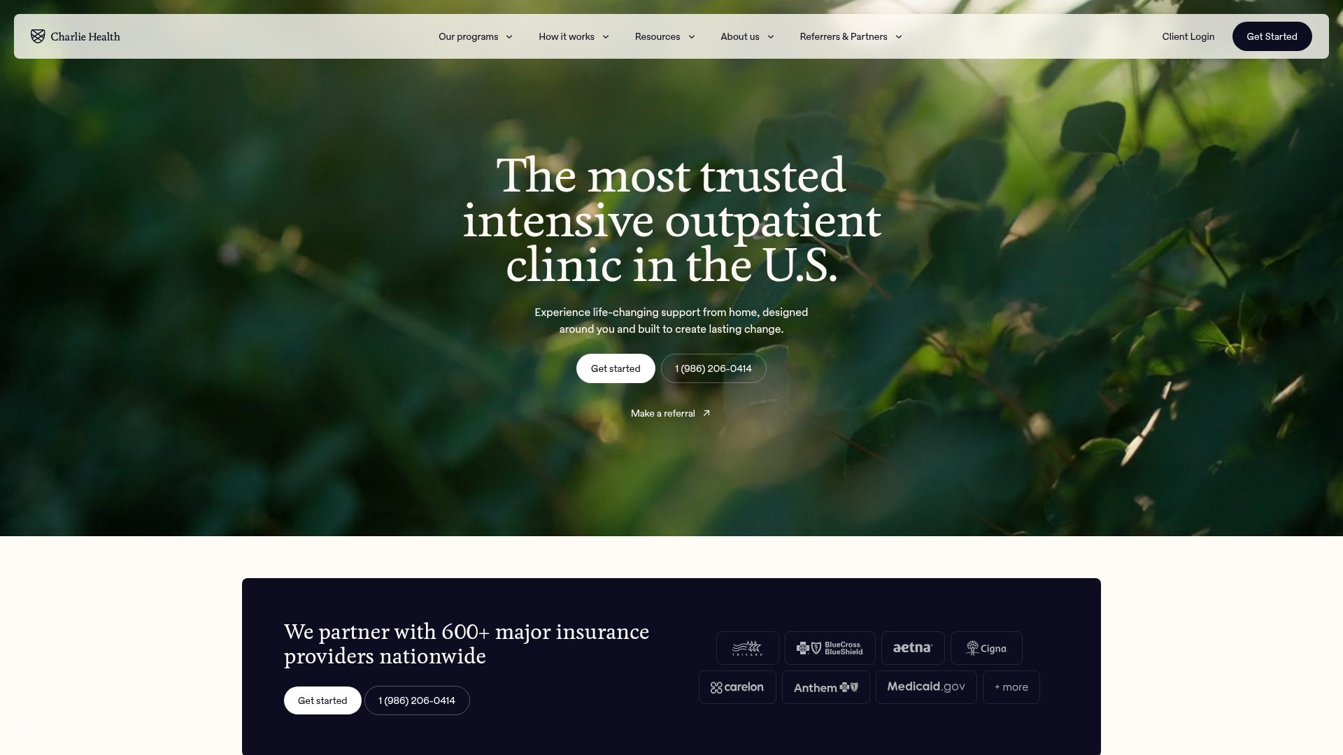 Charlie Health website