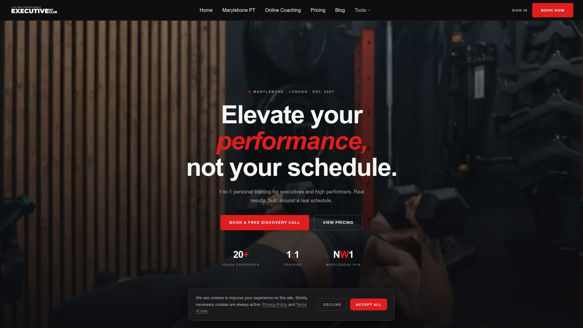 Executive Fit Club website