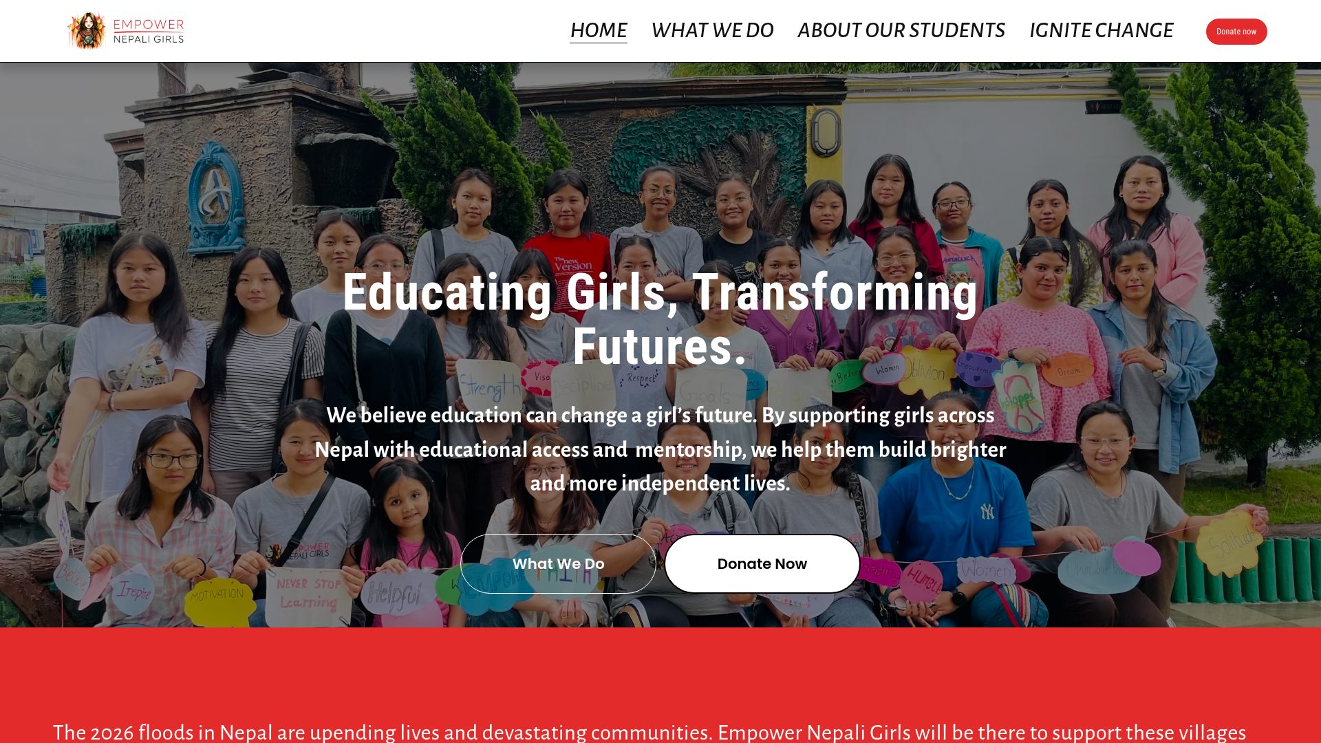Empower Nepali Girls website