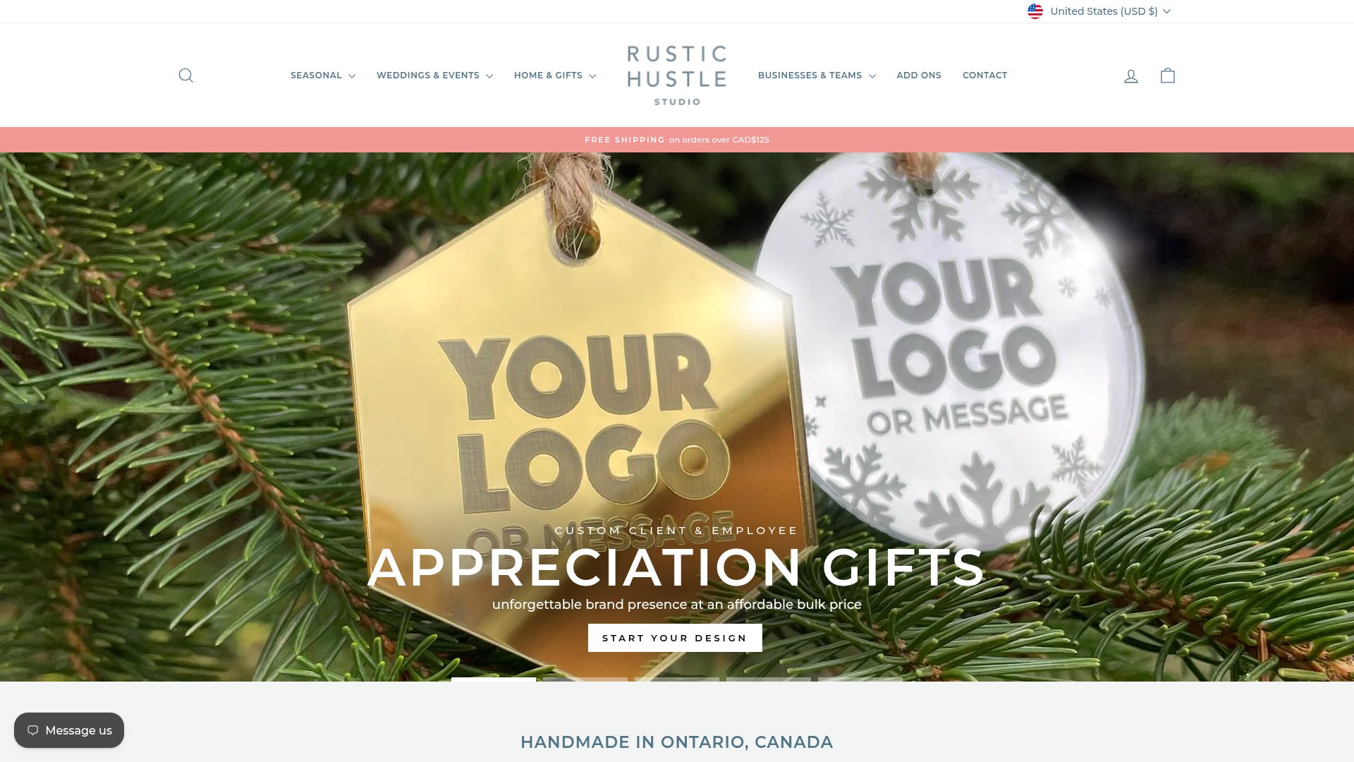 Rustic Hustle website
